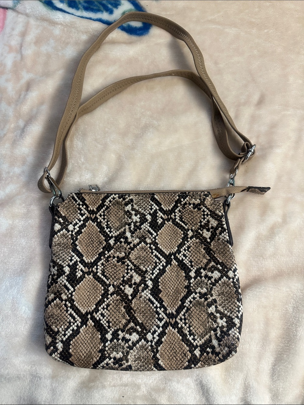 Snake print crossbody